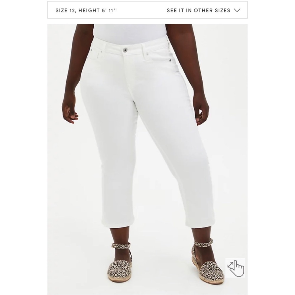 NEW Torrid 24 Crop Mid Rise Flare Jean - Super Soft White - Picture 8 of 12